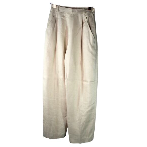 VTG YSL Yves Saint Laurent double pleated high waist straight leg pants size 0 - Picture 2 of 11